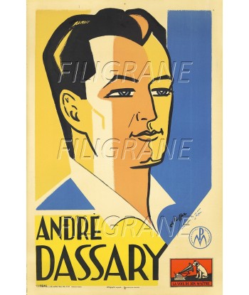 SPECTACLE André DASSARY CHANTEUR Rrbd-POSTER/REPRODUCTION d1 AFFICHE VINTAGE de France