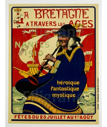 NANTES 1910 BRETAGNE Rmuh-POSTER/REPRODUCTION  d1 AFFICHE VINTAGE livraison et retour toujours gratuits