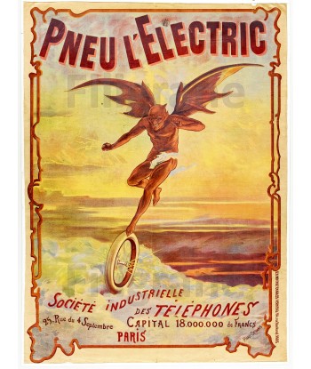 PNEU L'ELECTRIC Rkty-POSTER/REPRODUCTION  d1 AFFICHE VINTAGE À commander