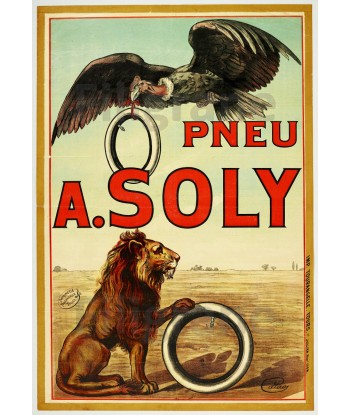 PNEUX SOLY PUBLICITé Rbtk-POSTER/REPRODUCTION  d1 AFFICHE VINTAGE sur le site 