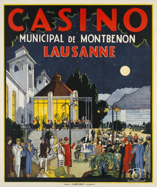 PUB CASINO MONTBENON LAUSANNE Rrcr-REPRODUCTION  d1 AFFICHE VINTAGE 50% de réduction en Octobre 2024