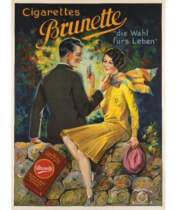 PUB CIGARETTE BRUNETTE Rgkc-POSTER/REPRODUCTION  d1 AFFICHE VINTAGE Faites des économies