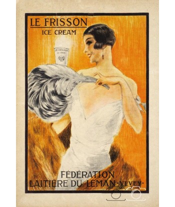 PUB ICE DREAM LE FRISON Reje-POSTER/REPRODUCTION  d1 AFFICHE VINTAGE d'Europe débarque