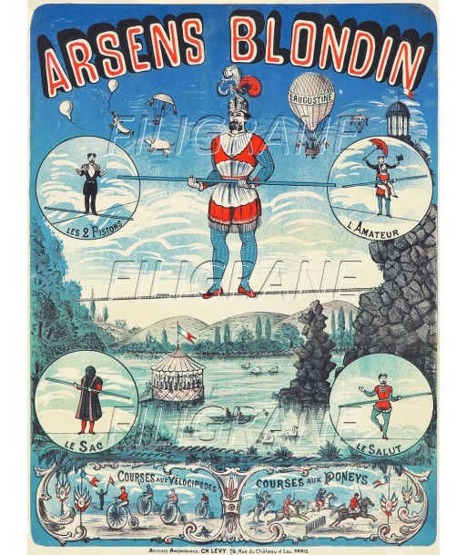 CIRQUE ARSENS BLONDIN FUNAMBULE Rsbn-POSTER/REPRODUCTION d1 AFFICHE VINTAGE Comparez et commandez 