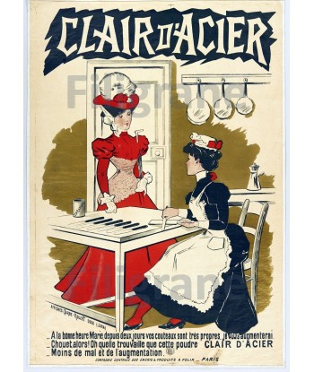 PUBLICITé CLAIR D'ACIER Rtvu-POSTER/REPRODUCTION  d1 AFFICHE VINTAGE JUSQU'A -70%! 