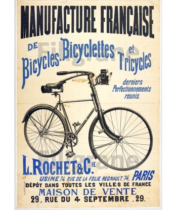 PUBLICITé CYCLES ROCHET Rjsm-POSTER/REPRODUCTION  d1 AFFICHE VINTAGE en linge