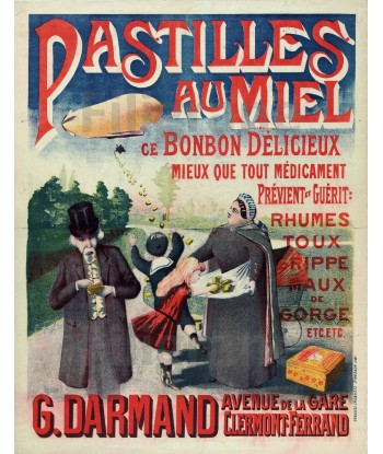 PUB PASTILLE MIEL DARMAND Riyl-POSTER/REPRODUCTION  d1 AFFICHE VINTAGE votre