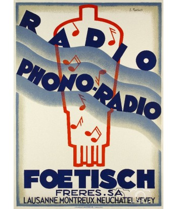 PUB RADIO PHONO FOESTISCH Rgxm-POSTER/REPRODUCTION  d1 AFFICHE VINTAGE d'Europe débarque