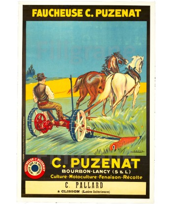 PUZENAT FAUCHEUSE Rcwd-POSTER/REPRODUCTION  d1 AFFICHE VINTAGE brillant des détails fins