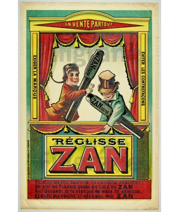 RéGLISSE ZAN PUBLICITé Rjyl-POSTER/REPRODUCTION  d1 AFFICHE VINTAGE Les magasins à Paris et en Île-de-France