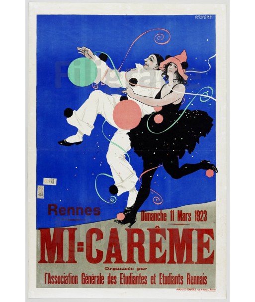 RENNES 1923 MI-CARêME Rghg-POSTER/REPRODUCTION  d1 AFFICHE VINTAGE prix pour 