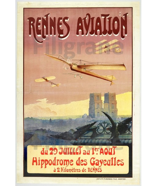 RENNES AVIATION Rnpc-POSTER/REPRODUCTION  d1 AFFICHE VINTAGE le concept de la Pate a emporter 