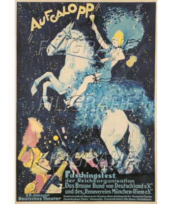 SPECTACLE AUFGALOPP Rzot-POSTER/REPRODUCTION d1 AFFICHE VINTAGE d'Europe débarque