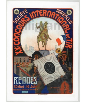 RENNES CONCOURS de TIR Rpyv-POSTER/REPRODUCTION  d1 AFFICHE VINTAGE livraison et retour toujours gratuits