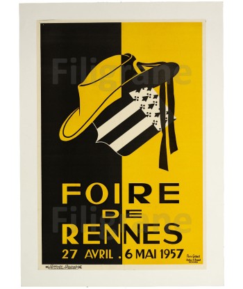 RENNES FOIRE 1957 Rbqj-POSTER/REPRODUCTION  d1 AFFICHE VINTAGE chez Cornerstreet bien 