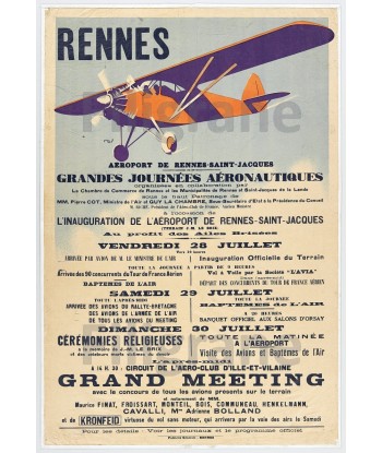 RENNES JOURNéES AVIATION Rdoy-POSTER/REPRODUCTION  d1 AFFICHE VINTAGE 2024