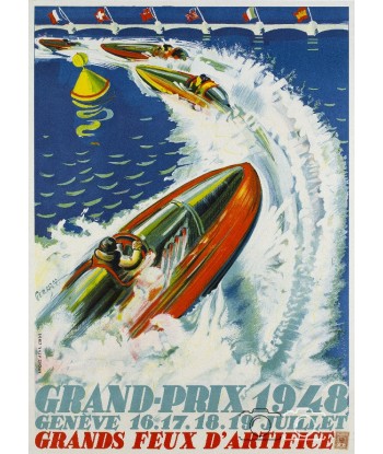 SPORT CANOTS GENèVE 1948 Rpys-POSTER/REPRODUCTION  d1 AFFICHE VINTAGE Fin de série