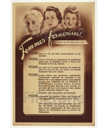 WW2 FEMMES FRANçAISES Rfhf-POSTER/REPRODUCTION  d1 AFFICHE VINTAGE Jusqu'à 80% De Réduction