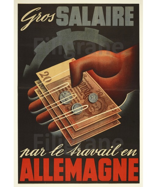 WW2 TRAVAIL en Allemagne Rdan-POSTER/REPRODUCTION  d1 AFFICHE VINTAGE À commander