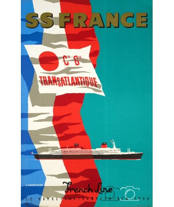 PAQUEBOT LE S.S FRANCE Rrdy-POSTER/REPRODUCTION  d1 AFFICHE VINTAGE vente chaude votre 