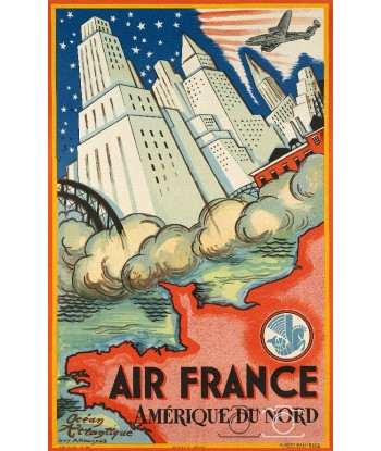 AIRLINES AméRIQUE du NORD Raxp-POSTER/REPRODUCTION d1 AFFICHE VINTAGE les ctes