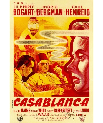 FILM CASABLANCA Rtme-POSTER/REPRODUCTION d1 AFFICHE CINéMA destockage