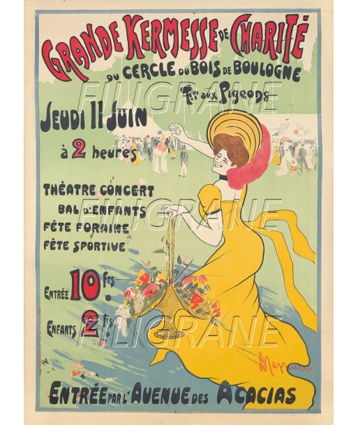 FêTE BOIS de BOULOGNE KERMESSE Rphz-POSTER/REPRODUCTION d1 AFFICHE VINTAGE livraison et retour toujours gratuits