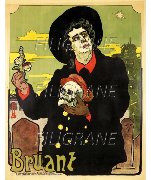 SPECTACLE BRUANT Reeb-POSTER/REPRODUCTION d1 AFFICHE VINTAGE commande en ligne