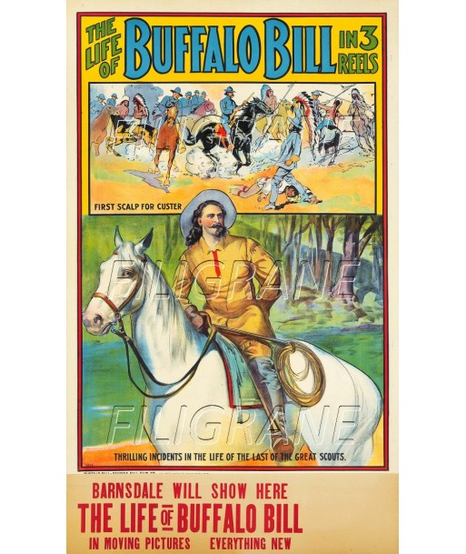 CIRQUE BUFFALO BILL  Rlqe-POSTER/REPRODUCTION d1 AFFICHE VINTAGE l'évolution des habitudes 