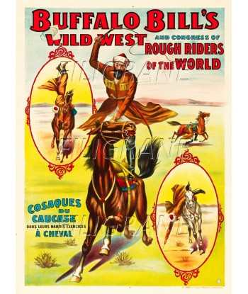 CIRQUE BUFFALO BILL'S COSAQUE Rbtv-POSTER/REPRODUCTION d1 AFFICHE VINTAGE de l' environnement