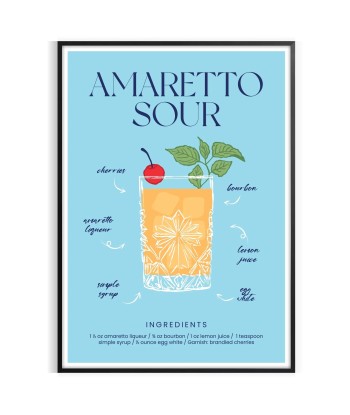 Amaretto Sour Cocktail Poster sur le site 