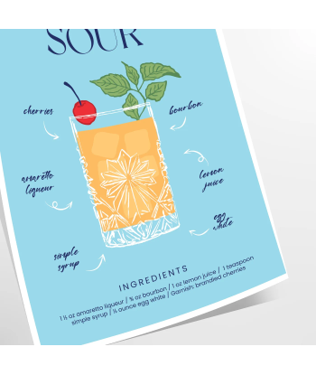 Amaretto Sour Cocktail Poster sur le site 