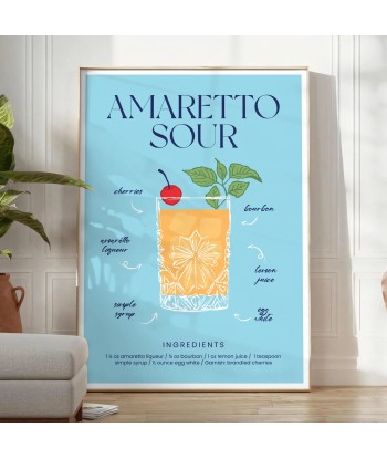 Amaretto Sour Cocktail Poster sur le site 