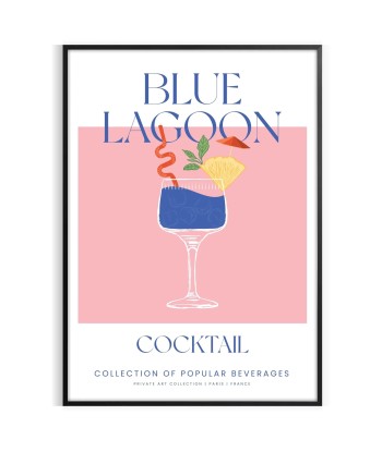 Blue Lagoon Cocktail Wall Art Venez acheter