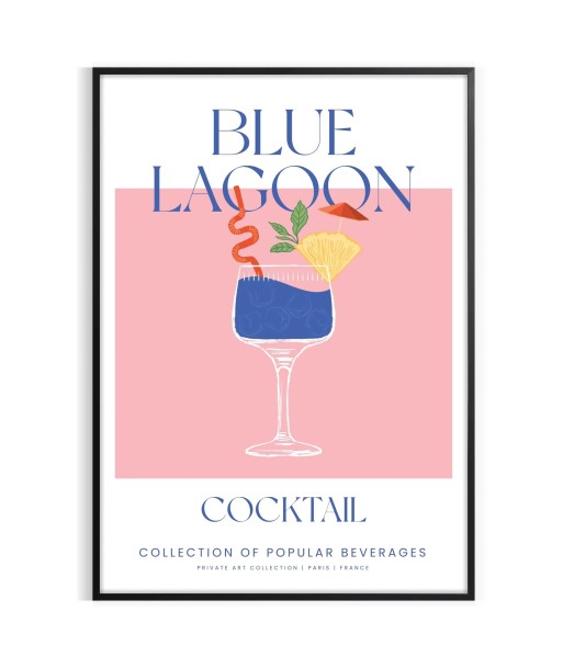 Blue Lagoon Cocktail Wall Art Venez acheter