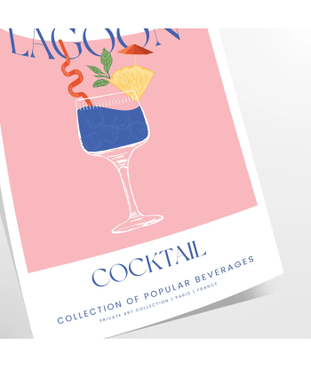 Blue Lagoon Cocktail Wall Art Venez acheter