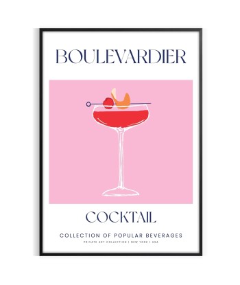 Boulevardier Cocktail Poster en stock