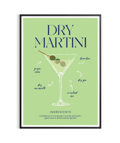 Dry Martini Cocktail Wall Print commande en ligne