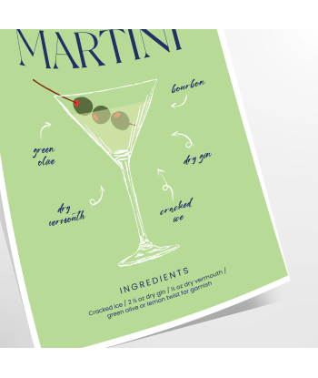 Dry Martini Cocktail Wall Print commande en ligne