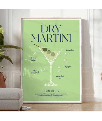 Dry Martini Cocktail Wall Print commande en ligne