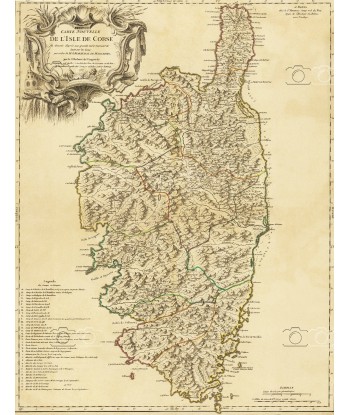 La CORSE vers 1700 Modèle 1 - POSTER d1 CARTE ANCIENNE 50% de réduction en Octobre 2024