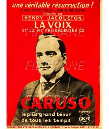 OPéRA CARUSO TéNOR CHANTEUR Rvad-POSTER/REPRODUCTION d1 AFFICHE VINTAGE 2024