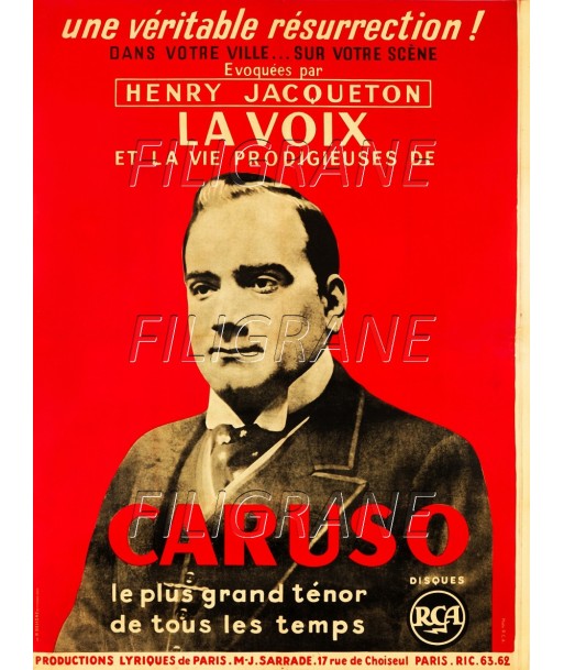 OPéRA CARUSO TéNOR CHANTEUR Rvad-POSTER/REPRODUCTION d1 AFFICHE VINTAGE 2024