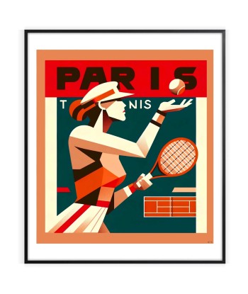 Lady Tennis Poster Paris Print paiement sécurisé