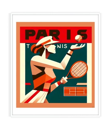 Lady Tennis Poster Paris Print paiement sécurisé