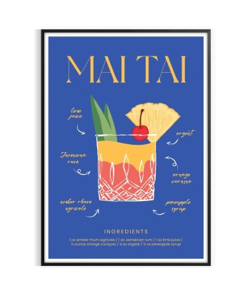 Mai Tai Cocktail Wall Print pas cher