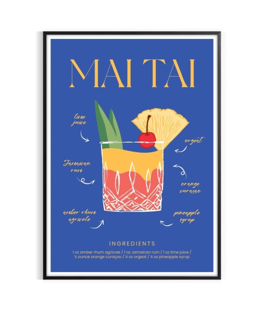 Mai Tai Cocktail Wall Print pas cher