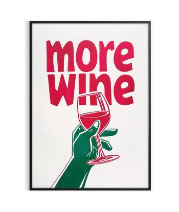 More Wine Kitchen Wall Print commande en ligne