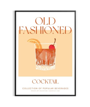 Old Fashioned Cocktail Art Print Fin de série