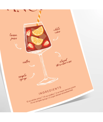 Sangria Cocktail Wall Print meilleur choix